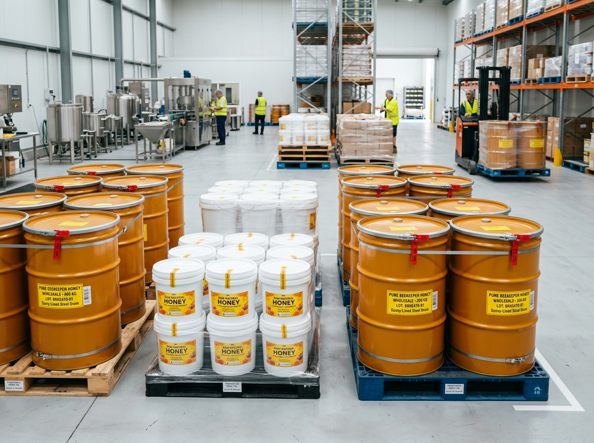 300kg industrial steel honey drums and 30kg food grade buckets